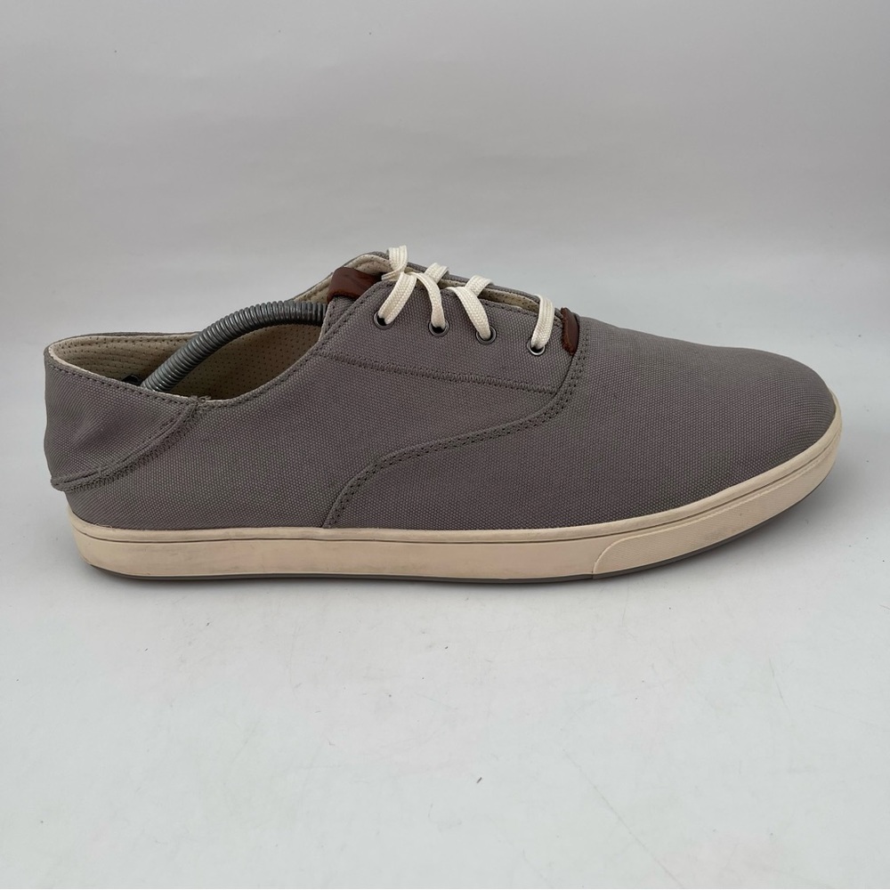 Olukai Men’s Kahu Lace - SZ 12 - Fog Grey/Off-White Comfort Sneakers Shoes